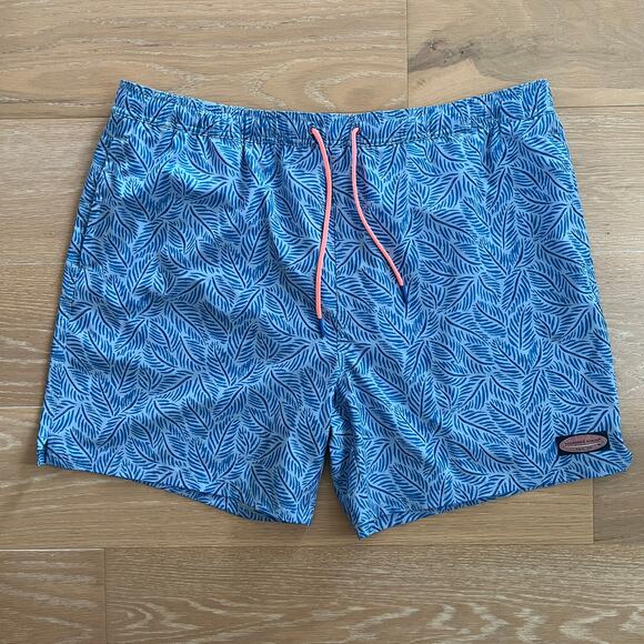 Vineyard Vines Men's 7 Inch Printed Chappy Swim Trunks Blue 2XL - Picture 1 of 6